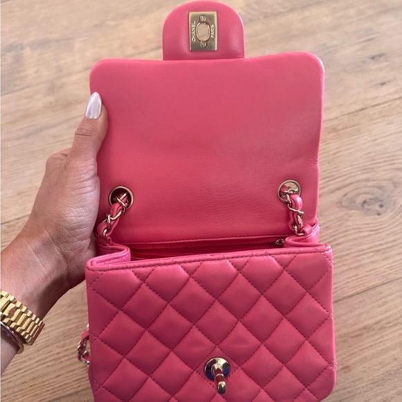 Chanel Vibrant Pink Quilted Mini Bag - Picture 6 of 8